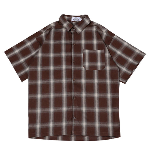 Summer Short Sleeve Plaid Shirt
